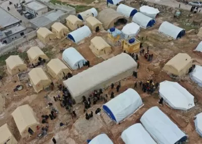 Photo of first camps after earthquake in Syria in collaboration with our local partners